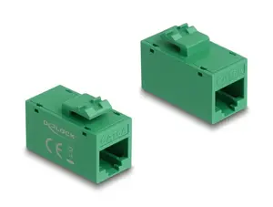 Keystone module DELOCK 90640 — flat RJ-45 insert, green, 16.2×30×20.5 mm