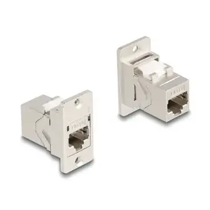 DeLOCK Панельный монтаж RJ45 Keystone модуль соединитель jack to jack Cat.6A металлический конусный