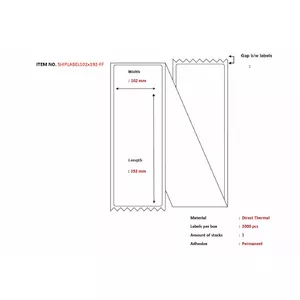 Thermal adhesive shipping label Capture SHIPLABEL102X192-FF 102 x 192 mm