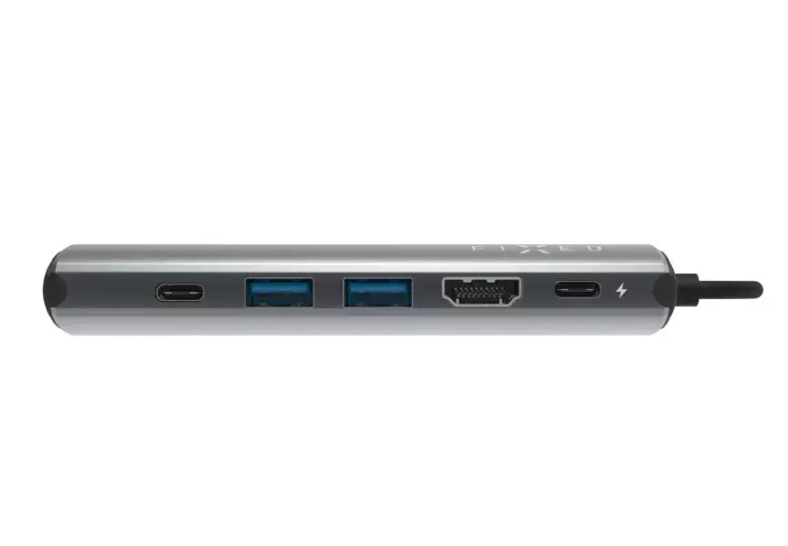USB-C centrmezgls FIXED FIXHU-P-GR — 6 porti Photo 3