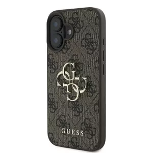 Чехол-накладка Guess PU 4G Metal Logo для Apple iPhone 16 Pro, коричневый