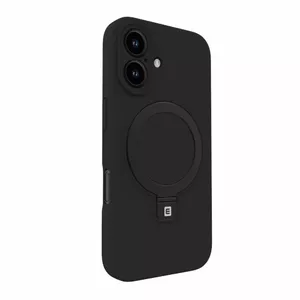 Защитный силиконовый чехол Evelatus для iPhone 16 с подставкой Soft-Touch — чёрный