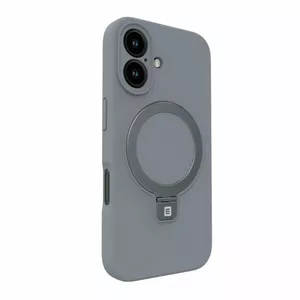 Силиконовый чехол Evelatus для iPhone 16 — Soft Touch, серебристый, с MagSafe и подставкой