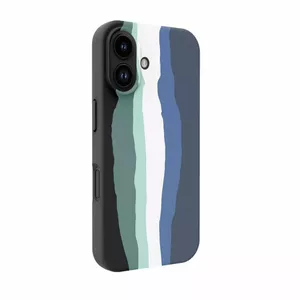 Silicone Case Evelatus for iPhone 16 Multi-Colored MagSafe Aura Blue