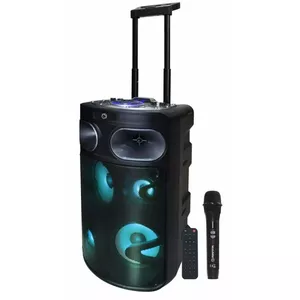 Portable Bluetooth karaoke speaker MANTA SPK0803B140 140W, battery-powered, MIC/USB/microSD, FM, equalizer, wheels