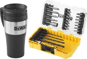 Drill bit set DeWalt DT70707 with 25 pieces and insulated travel mug
