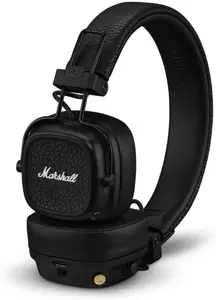 Uz auss bezvadu austiņas MARSHALL Major V Bluetooth ar trokšņu izolāciju, salokāms dizains, vadu režīms