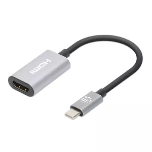 USB-C to HDMI Cable Manhattan 4K@60Hz 5 Gbps 11cm Black/Silver