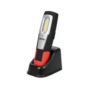 Freestanding work light YATO YT-08558 — LED 7 W, built-in 2600 mAh battery, ABS housing, 560 × 190 × 30 mm