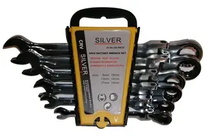 Combination Ratcheting Wrench Set Silver SK-006-01 — 6-piece, swivel head