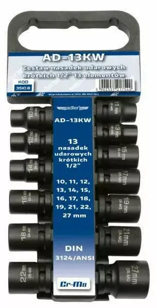 Adler triecienatslēgu galviņu komplekts 13 gabali