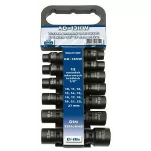 Adler impact socket set 13-piece 10-27mm with hanger