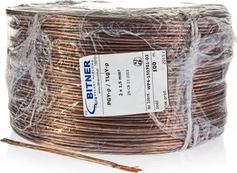 Skaļruņu kabelis BITNER BiTsound PGY-p 2x1 mm² 100 m Photo 2