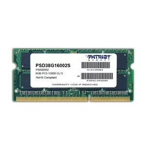 Laptop memory module PATRIOT 8GB DDR3 1600 MHz 204-pin SO-DIMM 1.5V