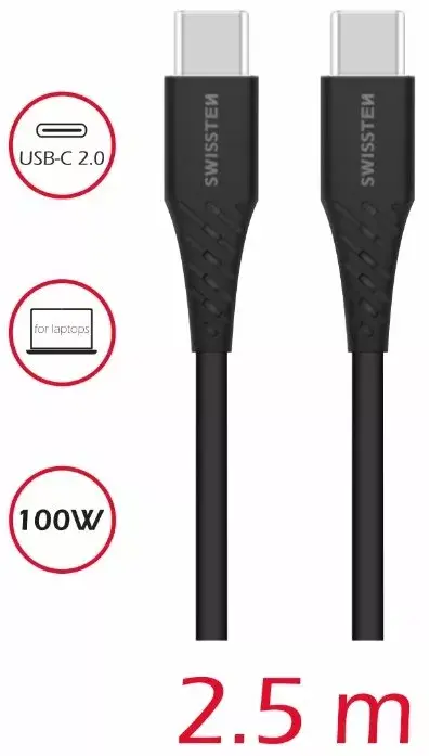 SWISSTEN USB-C PD 5A 100W cable 2.5 m Photo 2