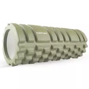 Foam roller Tunturi Yoga Grid 33 cm, textured massage roller, Army Green