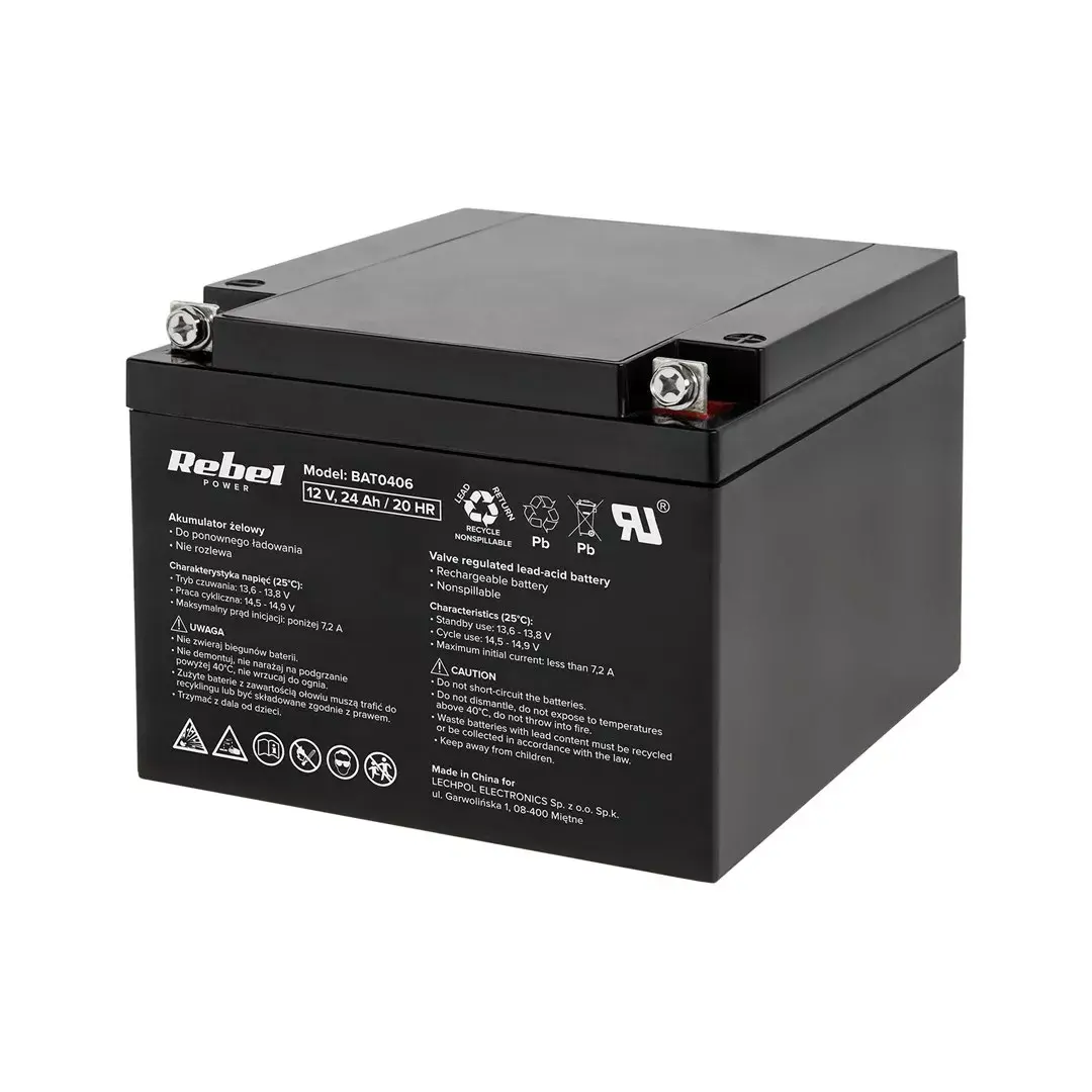 Rebel 12V 24Ah gēla akumulators BAT0406
