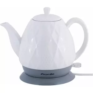 Electric kettle Kamille KM-1727 — white, compact countertop hot-water appliance