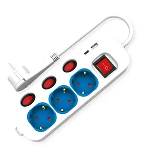 ROLINE Power Extension 19.07.2344 with 3 AC Outlets Type F, Switch, USB Charger A+C, 1.5 m Cable, 250 V, 3600 W, Indoor White