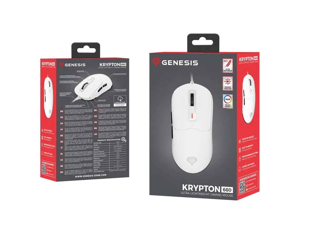 GENESIS Krypton 660 White Gaming Mouse Photo 23