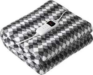 Electric Blanket Camry CR 7442 120W Grey and White Fleece with LCD Display and Auto Power Off