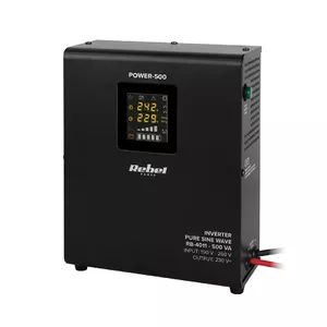 Rebel POWER-500 Wall-Mounted Emergency Power Supply 500VA/300W 12V to 230V Inverter with Pure Sine Wave and Battery Charging Function
