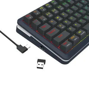 Mechanical keyboard REDRAGON K708-RGB-PRO with USB, RF Wireless and Bluetooth, 1.5 m cable, black, 0.76 kg