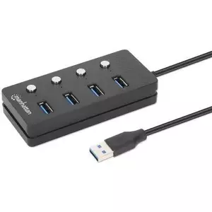 USB-C Док/Хаб Manhattan 4 Порта USB-A 5 Гбит/с Переключатель Вкл/Выкл