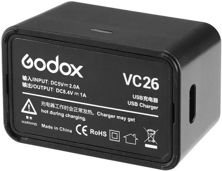 Battery Charger Godox VC26 USB for V1 VC860III Photo 2