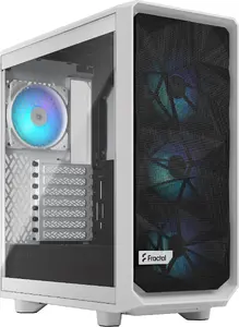 PC case Fractal Design Meshify 2 Compact RGB White — ATX/microATX/Mini-ITX, supports 3x120 mm front + 1x120 mm rear, 2.5"/3.5" drives