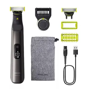 Philips OneBlade Pro 360 QP6552/15 sejas un ķermeņa trimmers ar LED displeju, nerūsējošā tērauda asmeni un 120 minūšu akumulatora darbības laiku