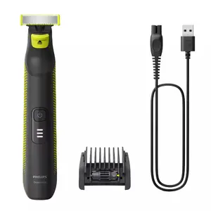 Электрическая бритва Philips OneBlade Pro QP6506/15 Face аккумуляторная сеточная с технологией повторения контуров и насадкой для бороды, черно-салатовая