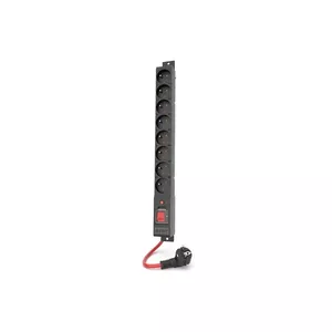 Sadalnes slēdzis Acar S8 Black — 8 AC kontaktligzdas, 230 V, 10 m kabelis