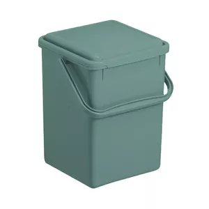 Rotho waste sorting container Green 9 L – compact recycling bin for kitchen and office, technopolymer, 230×225×280 mm