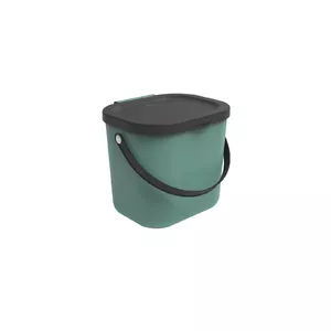 Waste container rotho Albula rectangular plastic 6 L, recycled plastic, dark green, hanger hole