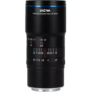 Macro lens Venus Optics Laowa VE10028RF for Canon SLR, 12 elements/10 groups, 125 mm length, 72 mm diameter, 67 mm filter