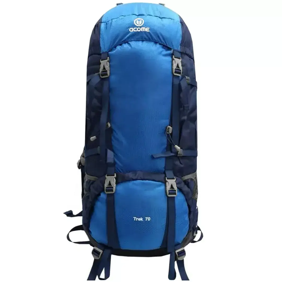 Acome Trek 70L Hiking Backpack Blue Photo 2