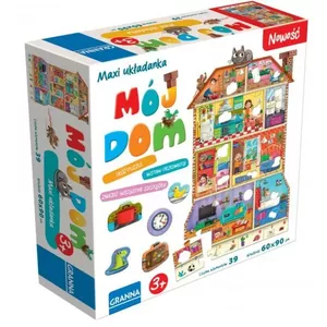 Puzzle Maxi with Pegs Granna 04427 — Mój dom wooden peg puzzle for children