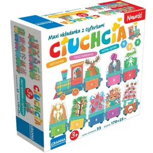 Educational Peg Puzzle Granna Puzzle Maxi układanka z dziurkami Ciuchcia – wooden train-themed pegboard puzzle