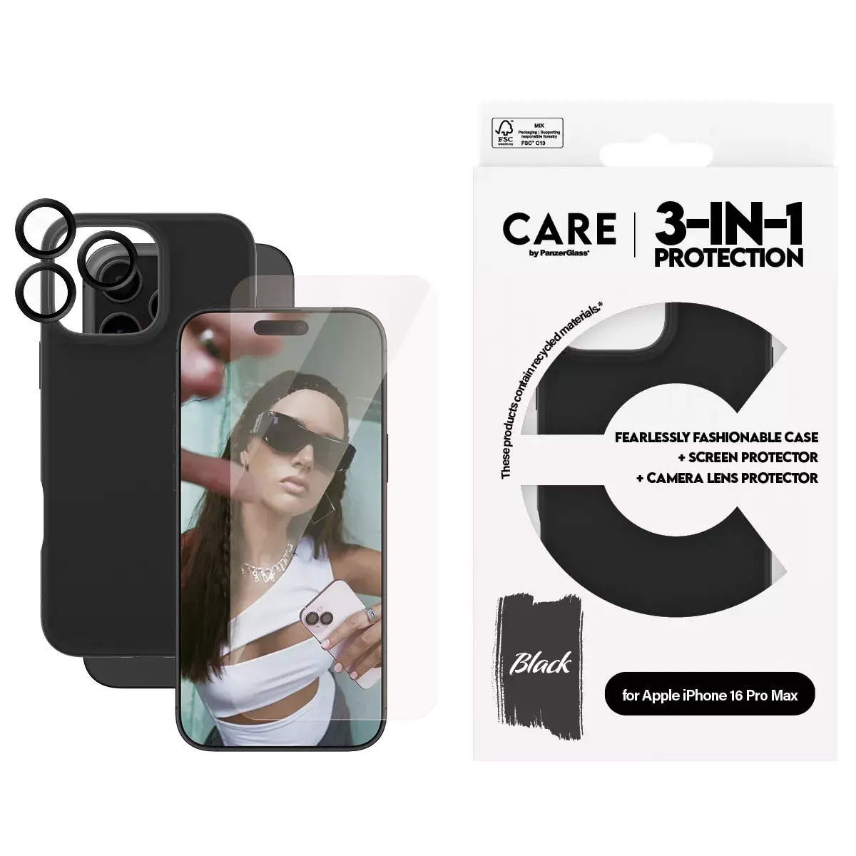 3-in-1 komplekts PanzerGlass CARE by Fashion iPhone 16 Pro Max Photo 2