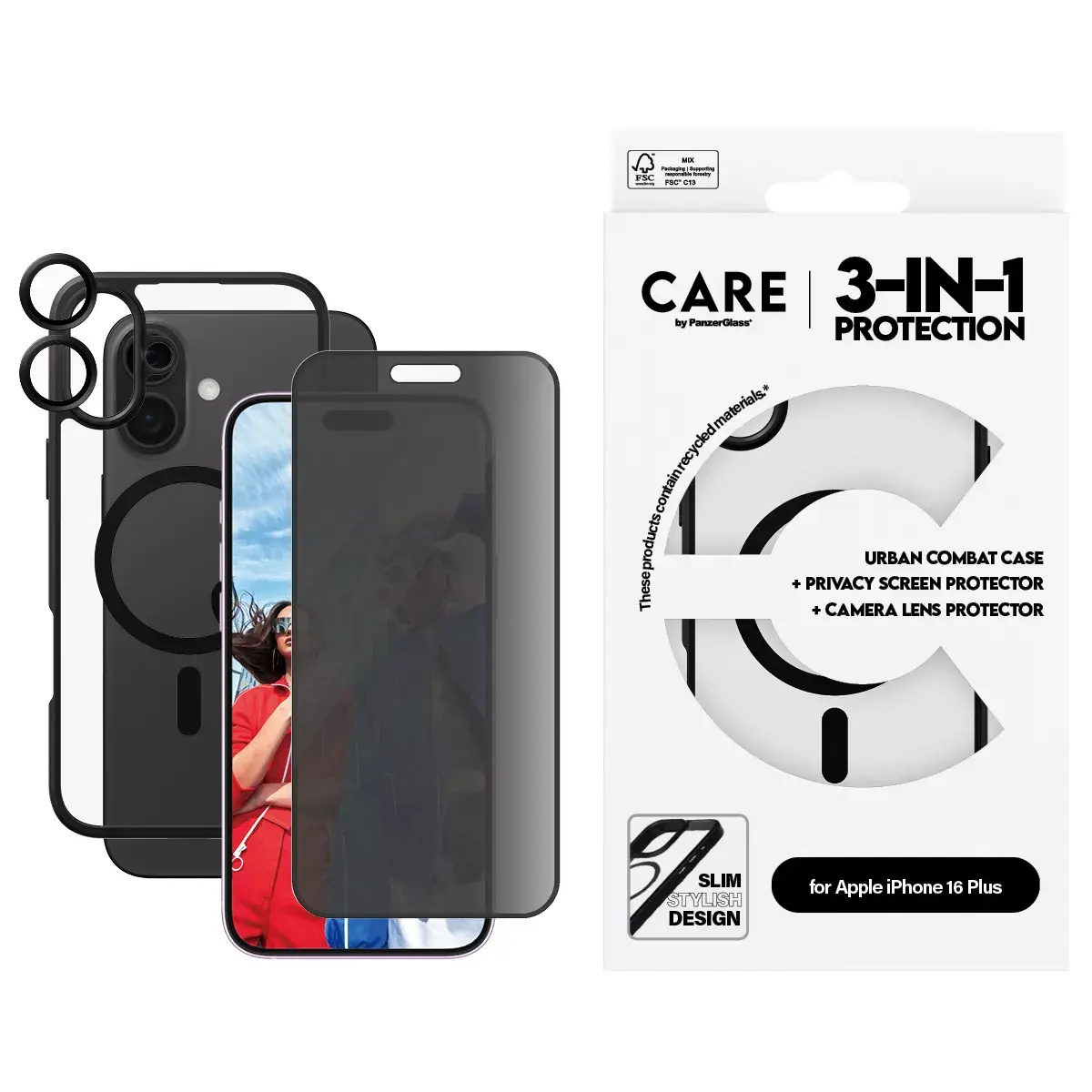3-in-1 Privacy Bundle PanzerGlass iPhone 16 Plus Photo 2