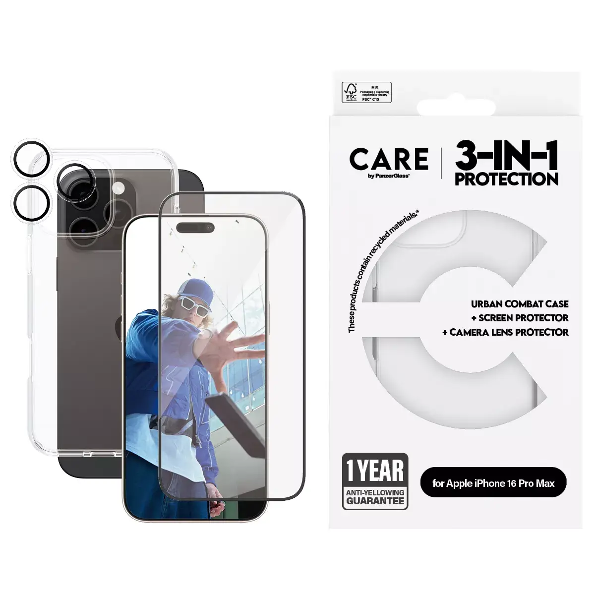 PanzerGlass CARE by ® Flagship 3-in-1 Bundle iPhone 16 Pro Max Photo 2