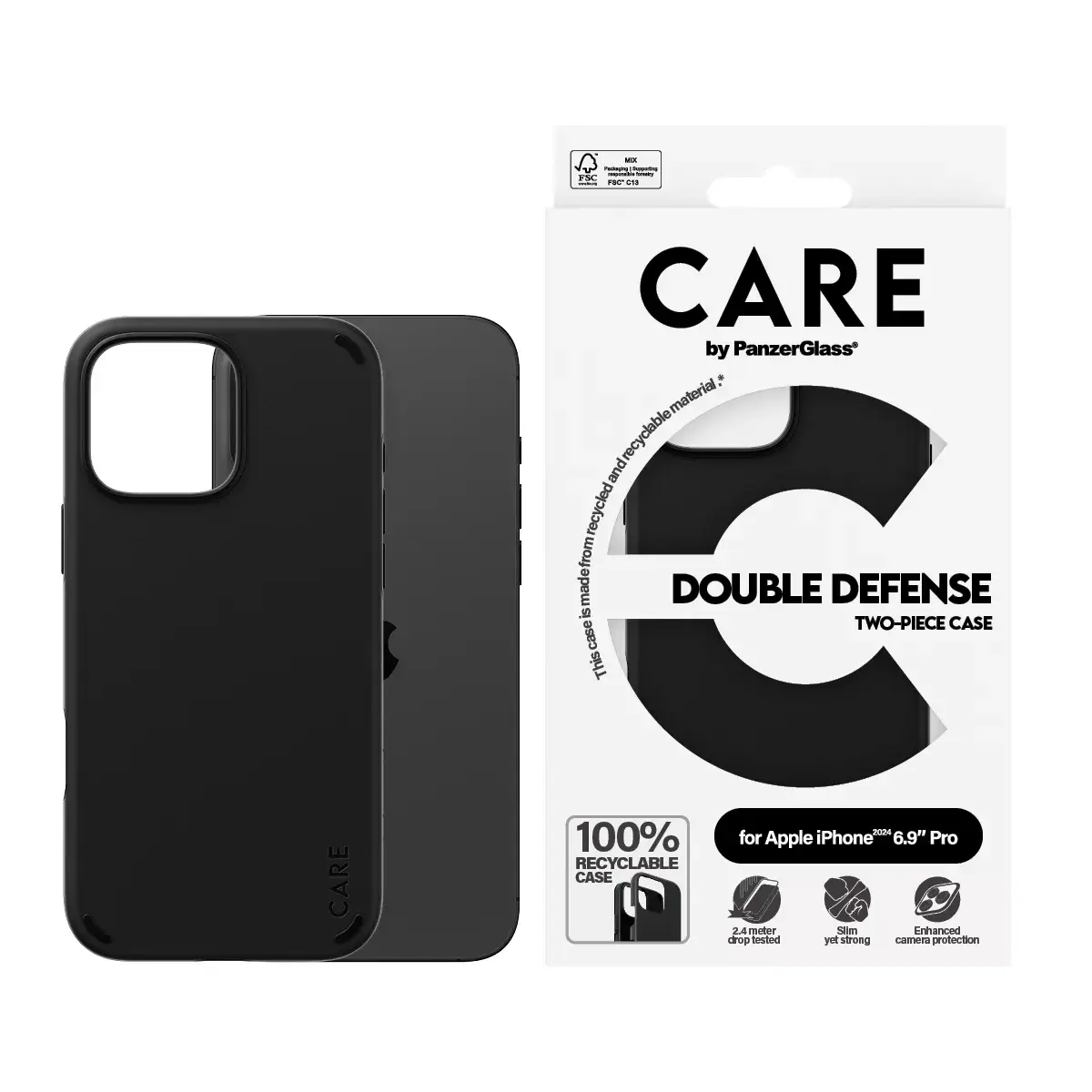 Чехол PanzerGlass CARE by ® Feature Case Double Defense Black Photo 2