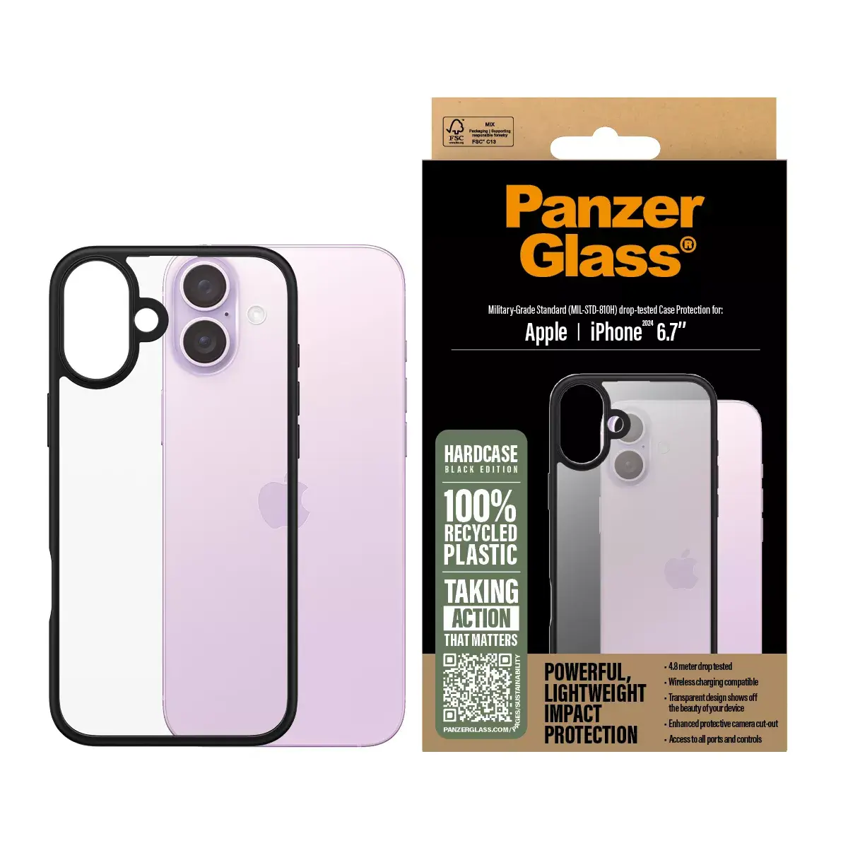 Чехол PanzerGlass HardCase Black iPhone '24 6.7" Photo 2