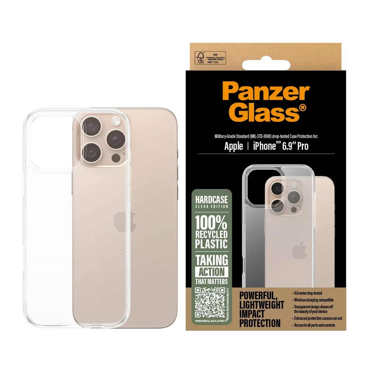 PanzerGlass HardCase прозрачный для iPhone 2024 6.9" Pro Photo 2