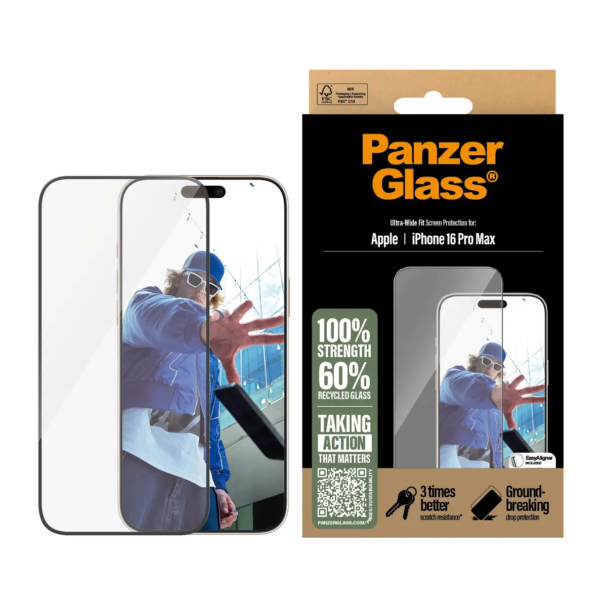 Защитное стекло PanzerGlass Ultra-Wide Fit для iPhone 16 Pro Max Photo 2