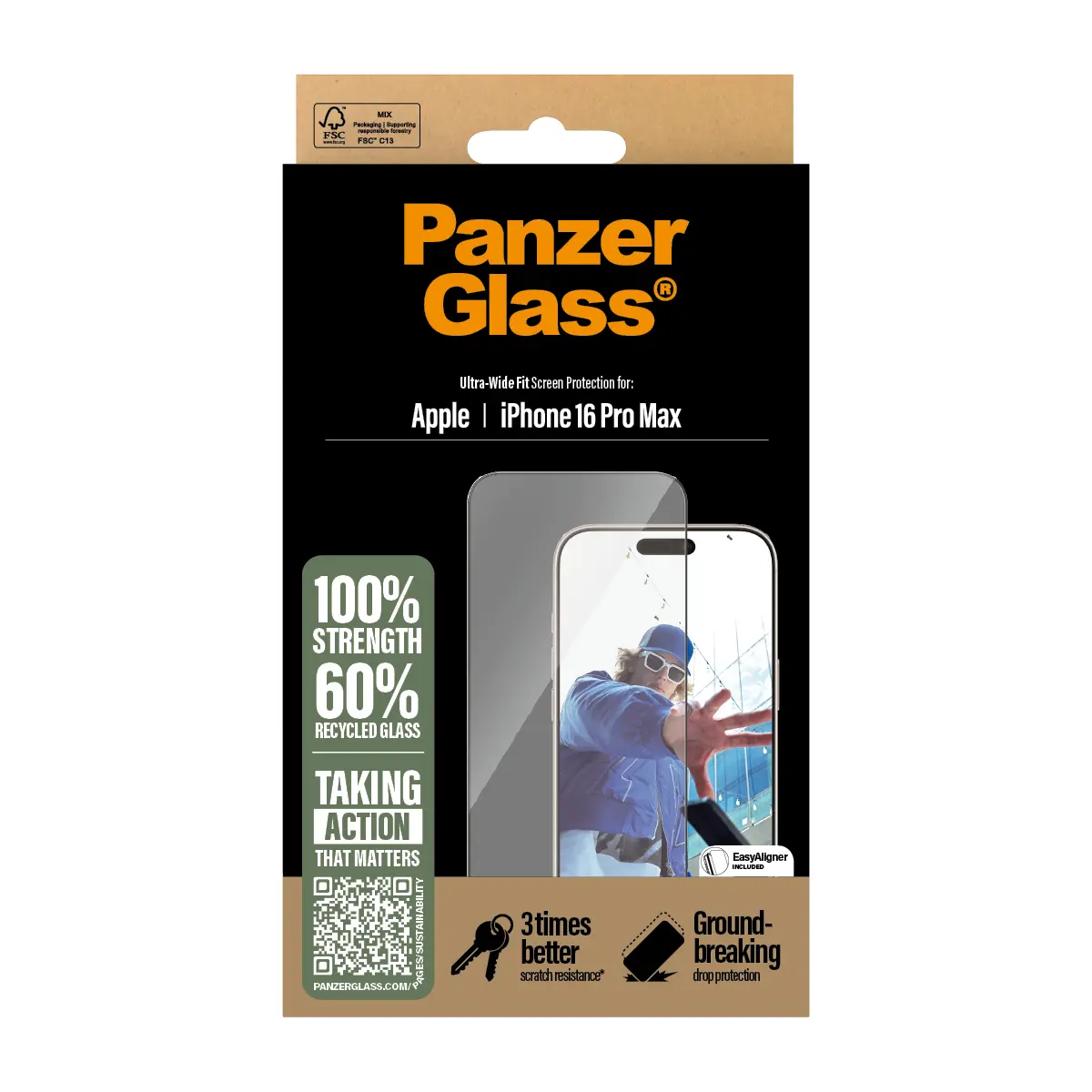 Защитное стекло PanzerGlass Ultra-Wide Fit для iPhone 16 Pro Max Photo 3