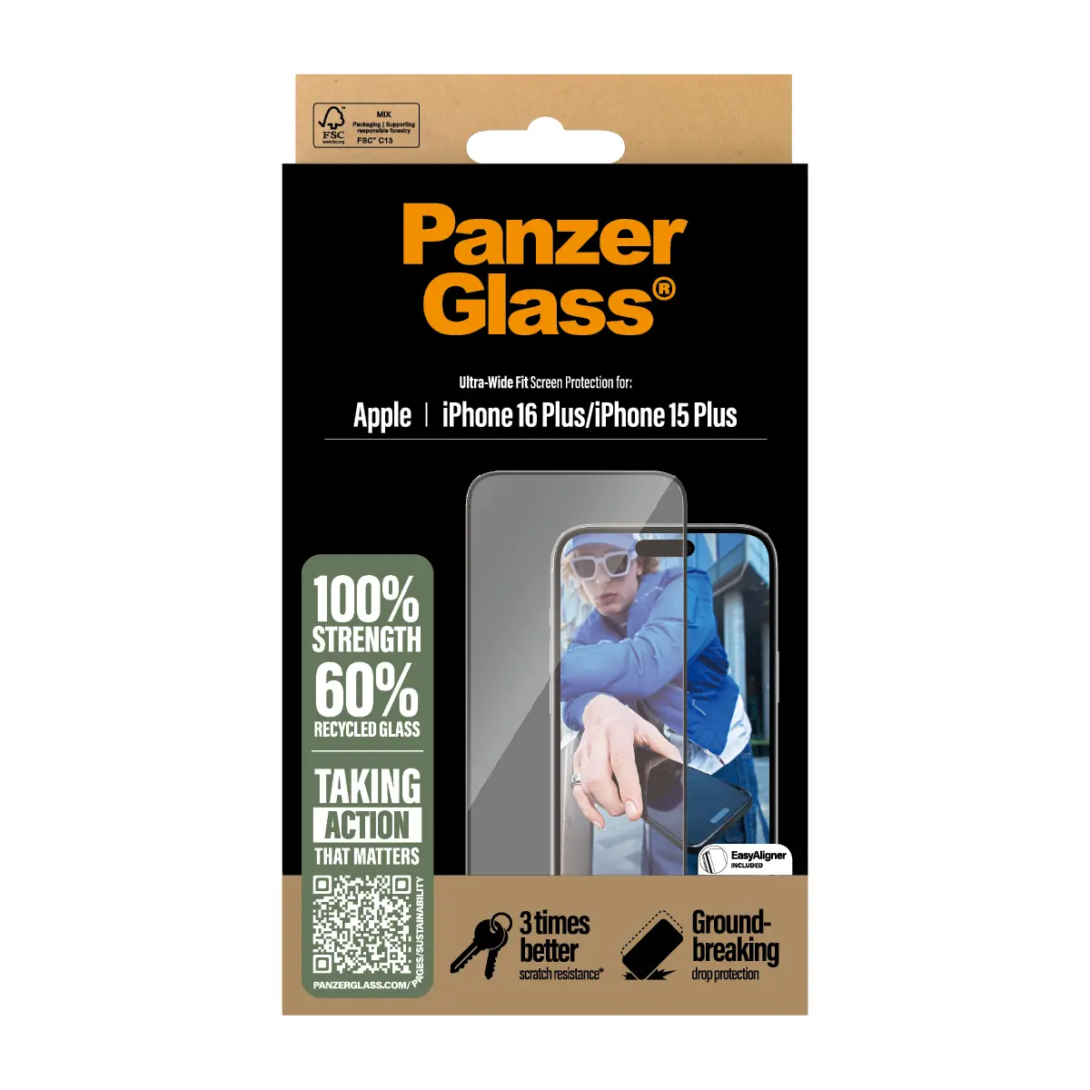 PanzerGlass Ultra-Wide Fit ekrāna aizsargs iPhone 16 Plus / 15 Plus Photo 5