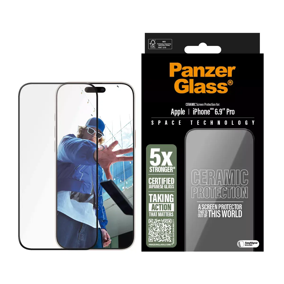 Ekrāna aizsargs PanzerGlass Ceramic iPhone '24 6.9" Pro Photo 2