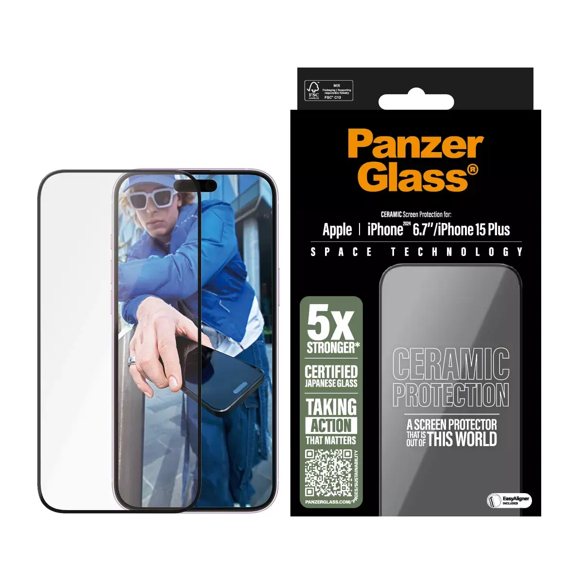 Keramikas ekrāna aizsargstikls PanzerGlass iPhone '24 6.7" 15 Plus Photo 2